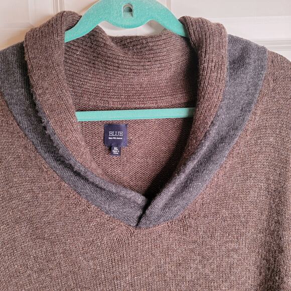 Saks Fifth Avenue Blue Shawl Collar Sweater sz XL - Picture 3 of 7